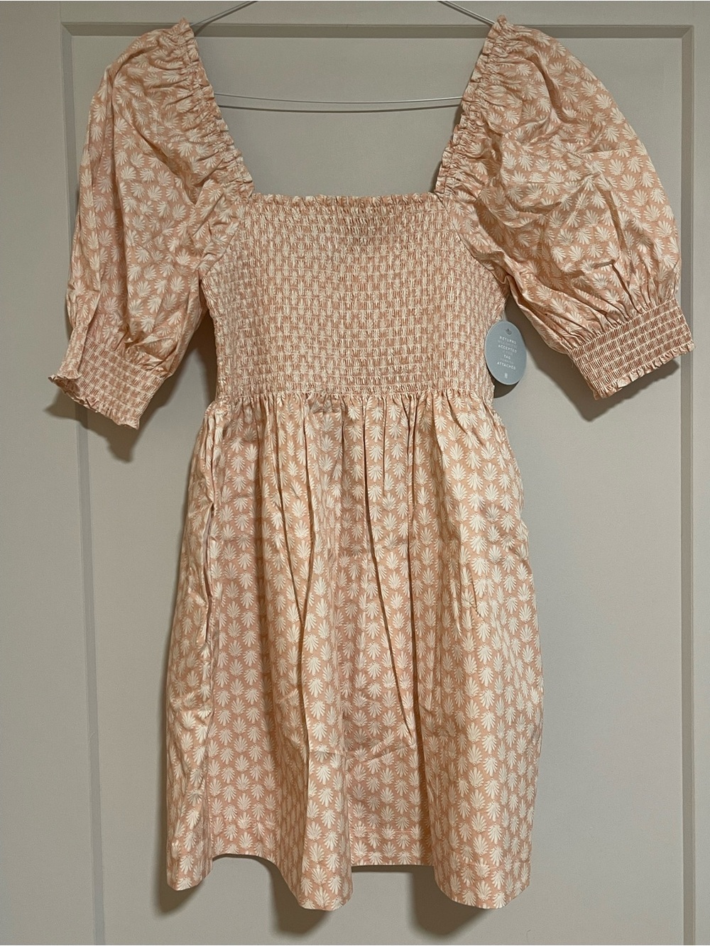 NWT Hill House Home Athena Nap Dress Mini Baroque Shells Pale Coral Pink SIZE M - Picture 7 of 11